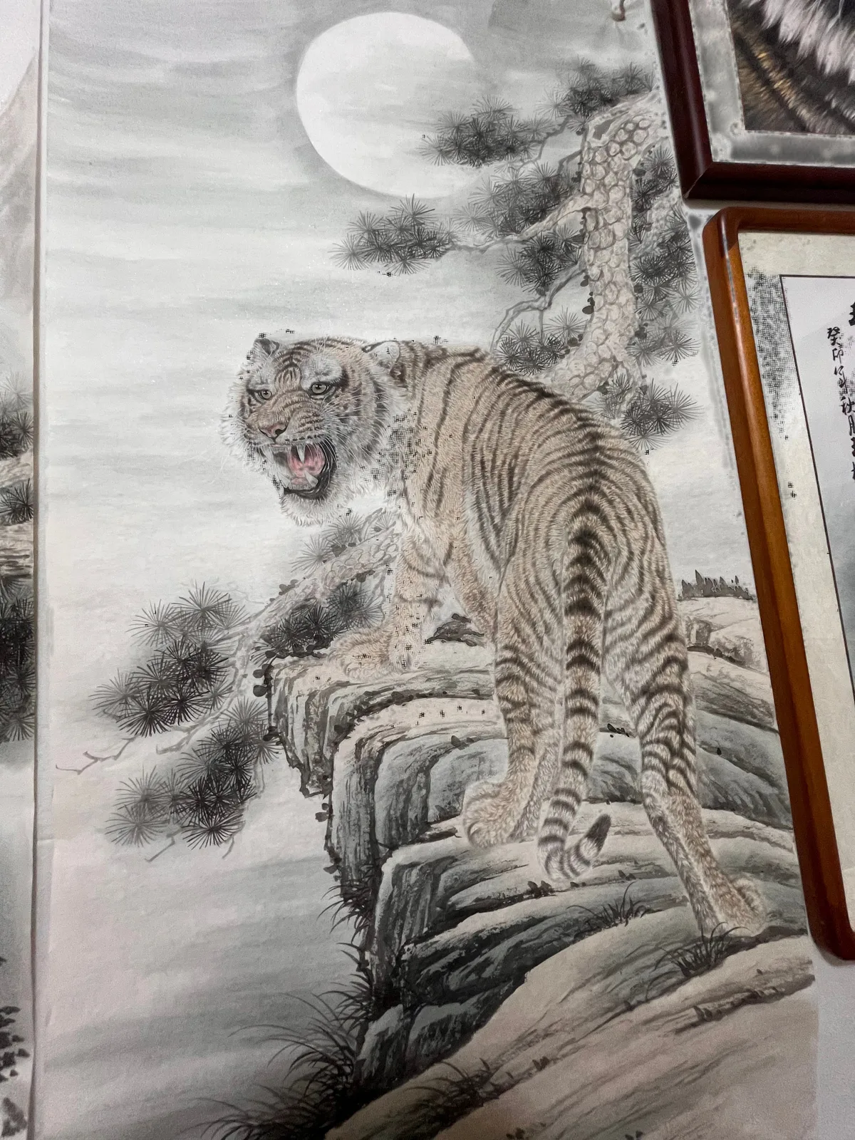 Tiger under the Full Moon | Chinese Night Painting tiger painting view 10