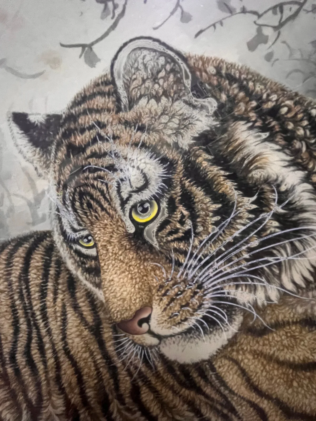 Tigers in the Snowy Woods | Winter Mountain Tiger Duo tiger painting view 4