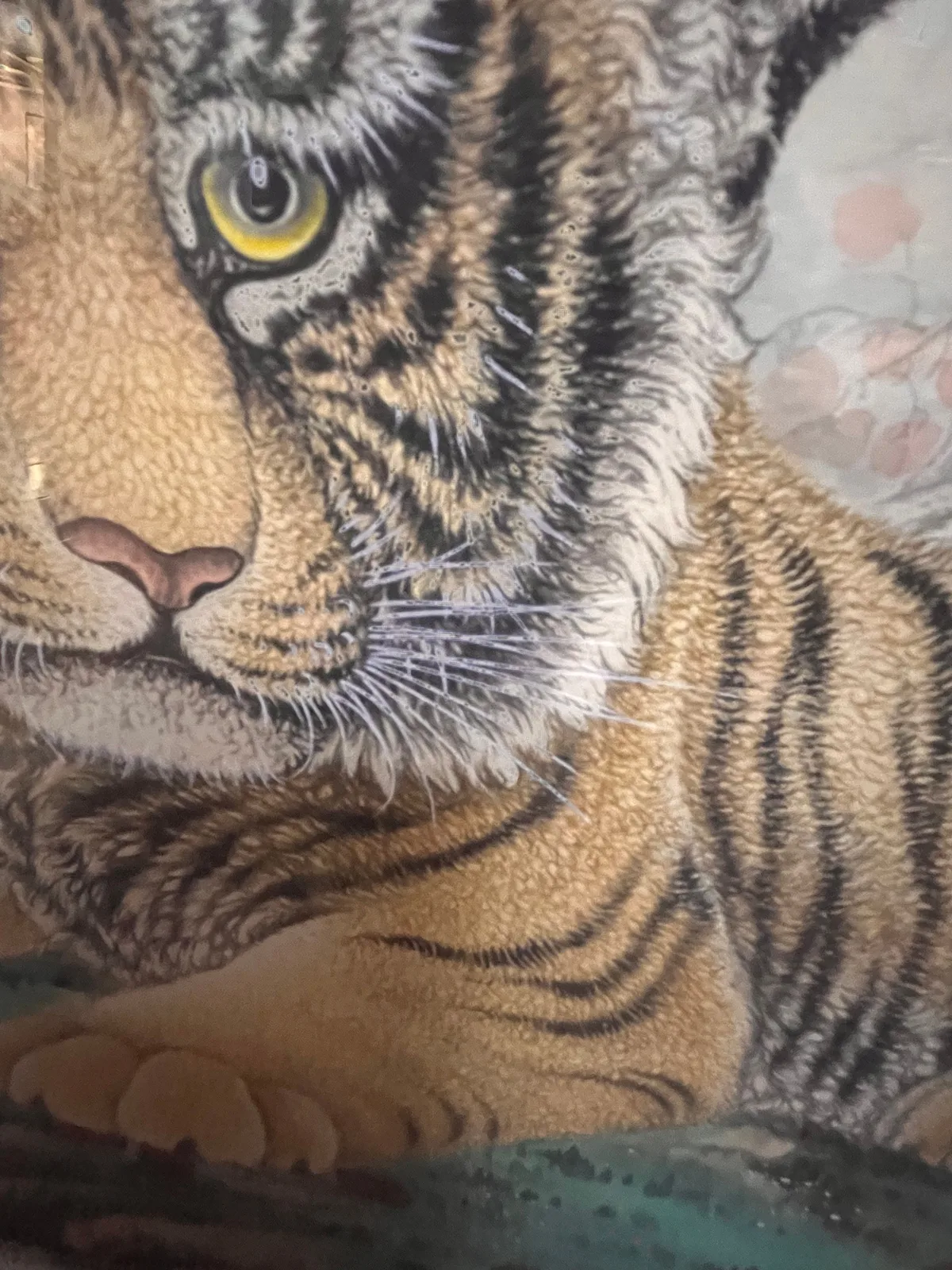 Two Tigers, One Glance | Autumn Leaf Tiger Painting tiger painting view 5