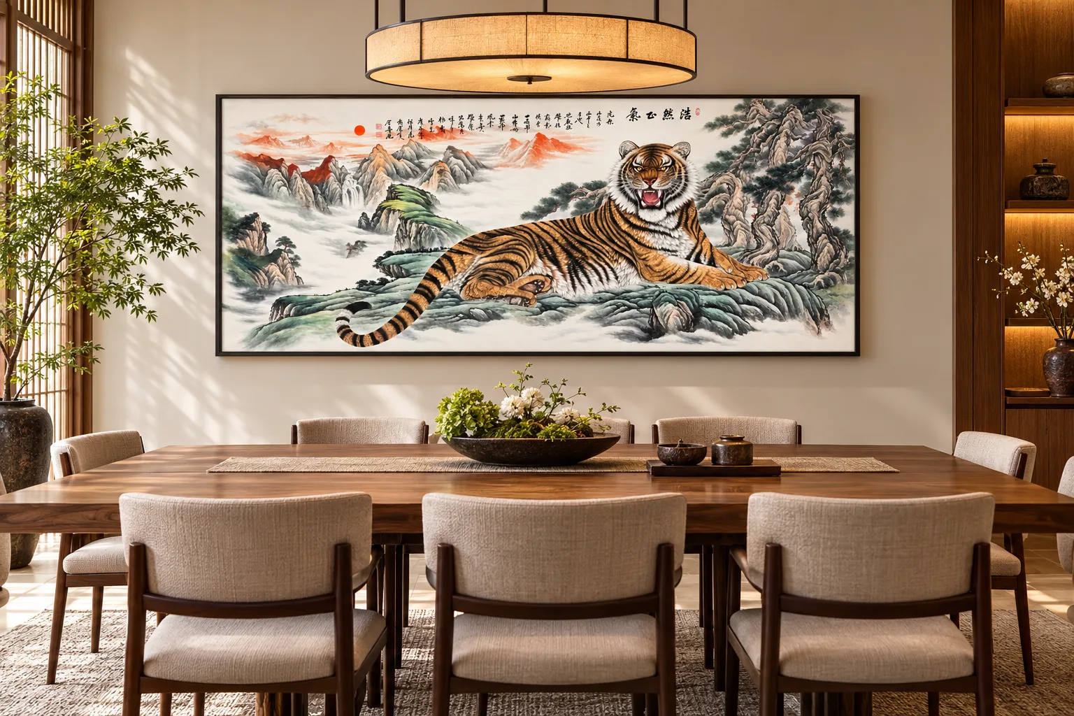 Noble Spirit, Banner Format | Chinese Tiger Landscape tiger painting view 3