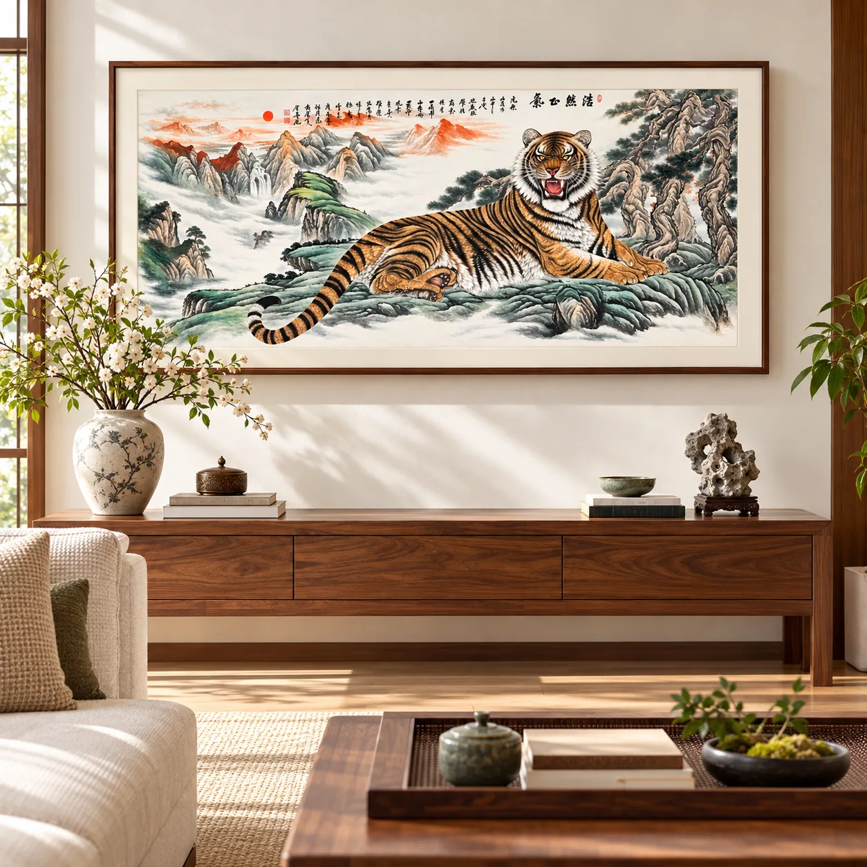 Noble Spirit, Banner Format | Chinese Tiger Landscape tiger painting view 10