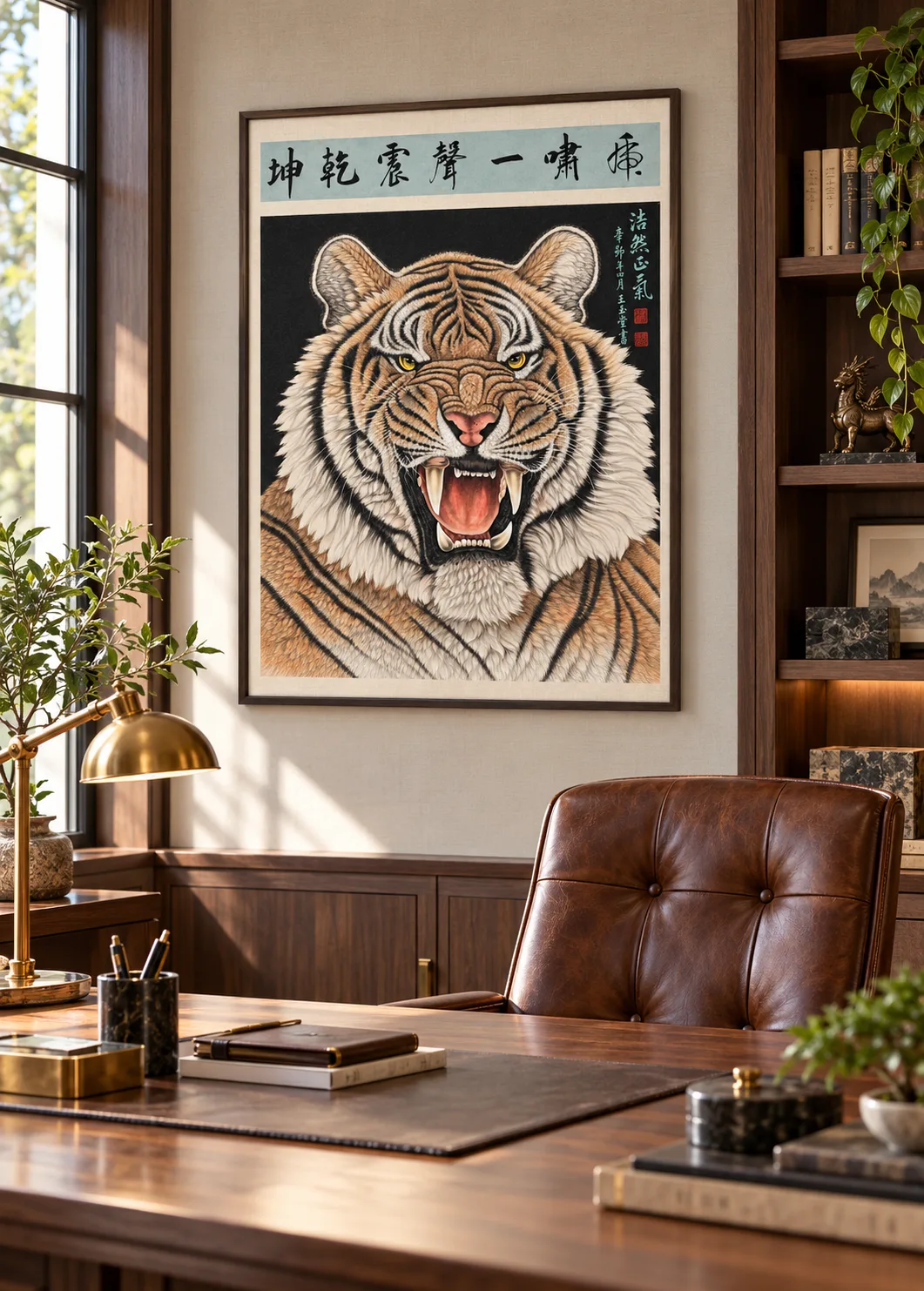 One Roar Shakes the World | Front-Facing Tiger Portrait tiger painting view 3