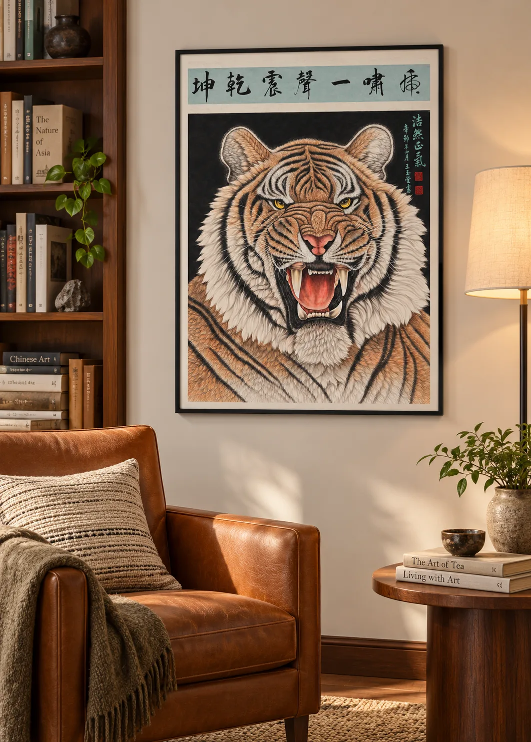 One Roar Shakes the World | Front-Facing Tiger Portrait tiger painting view 5