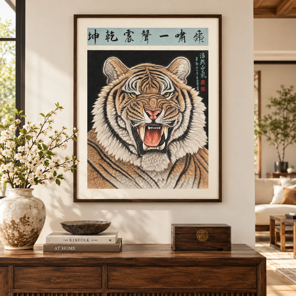 One Roar Shakes the World | Front-Facing Tiger Portrait tiger painting view 12