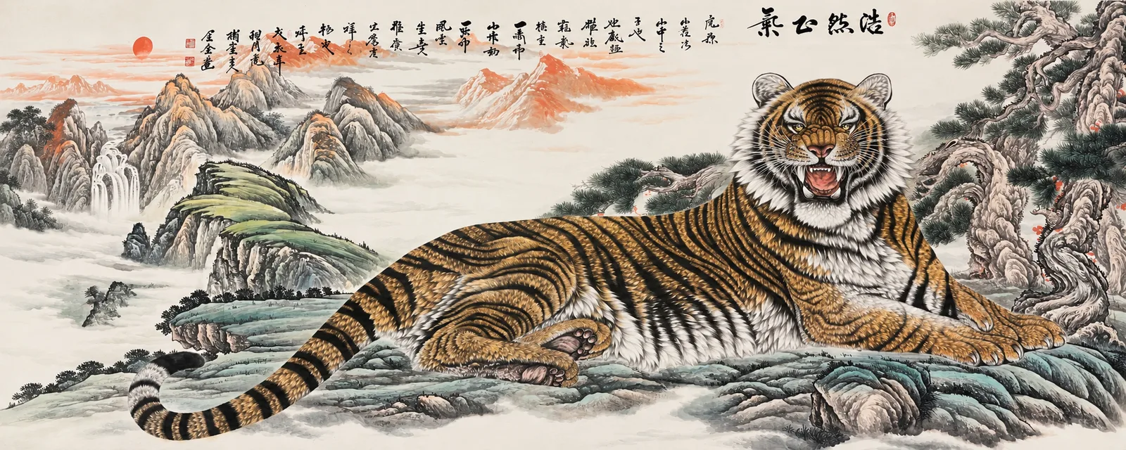 Reclining Tiger in the Mountains | Chinese Landscape Painting