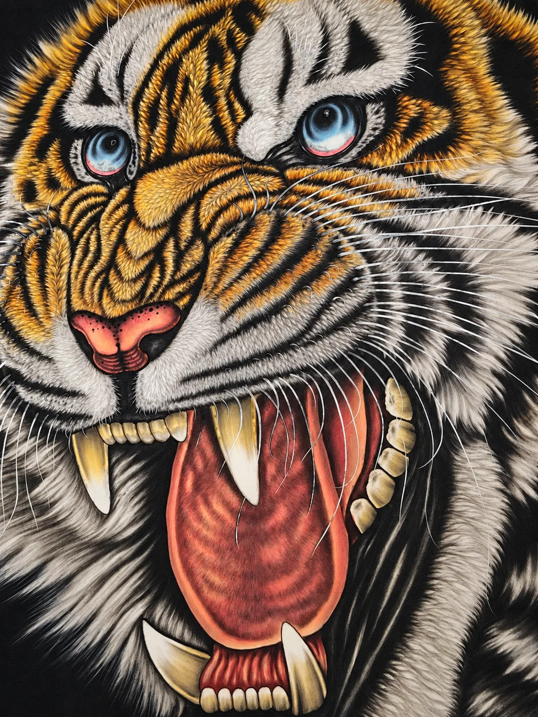 Roaring Tiger | Bold Ink and Colour Tiger Portrait