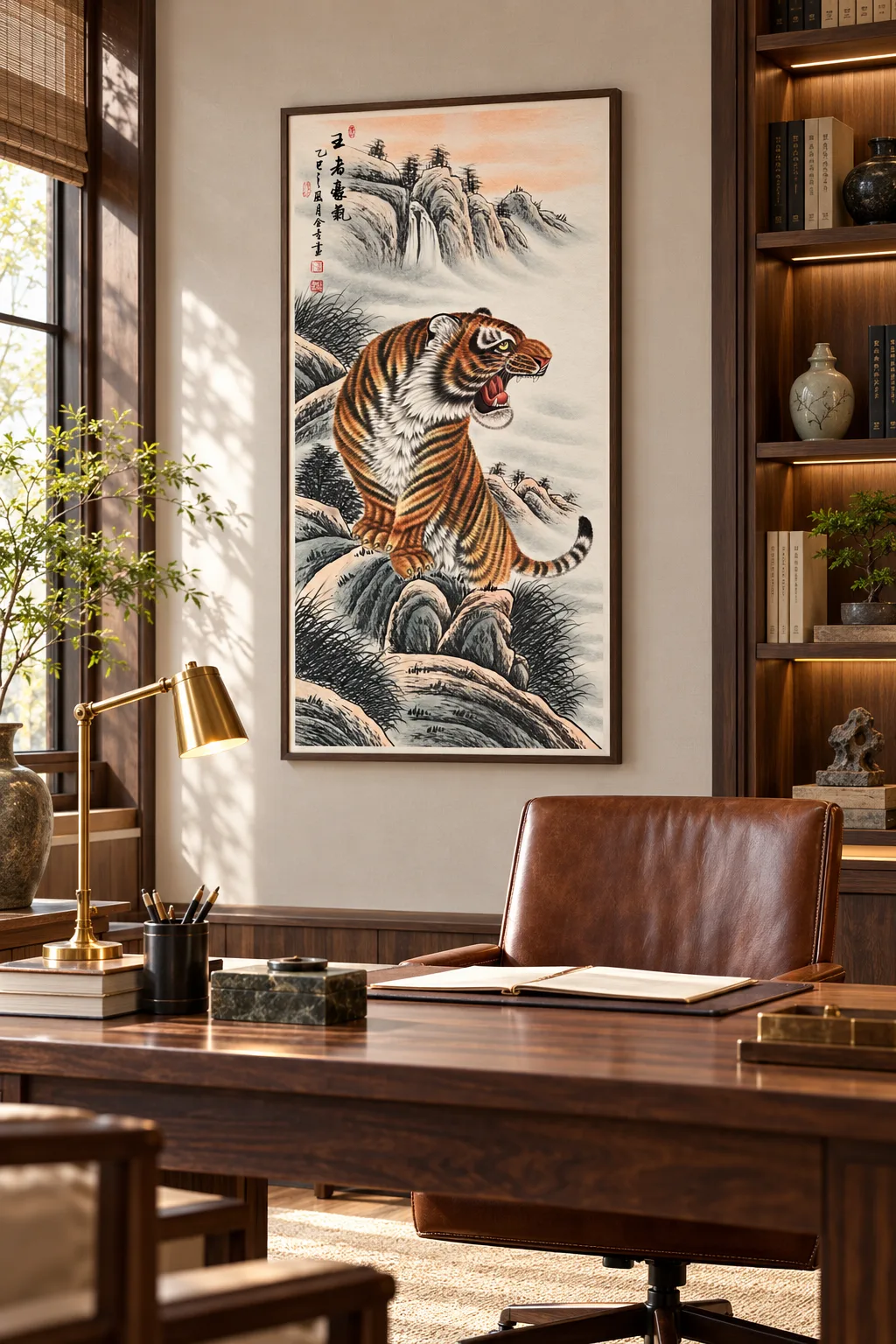 Royal Boldness | Tiger on the Mountain Path tiger painting view 3
