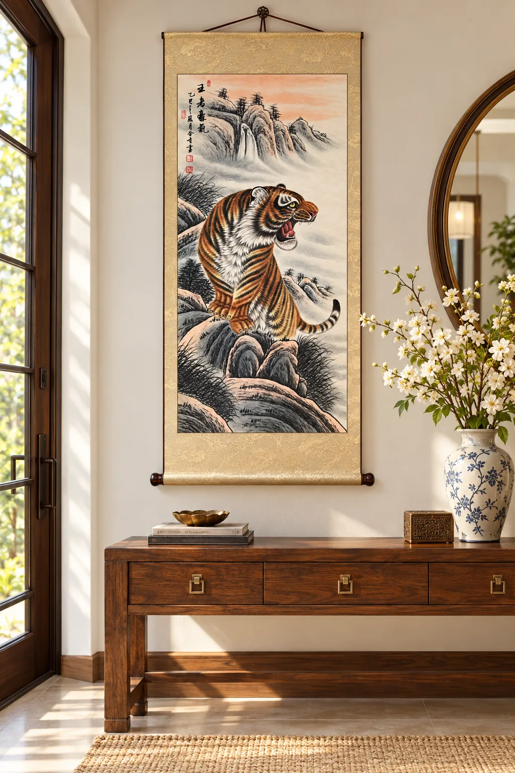 Royal Boldness | Tiger on the Mountain Path tiger painting view 4
