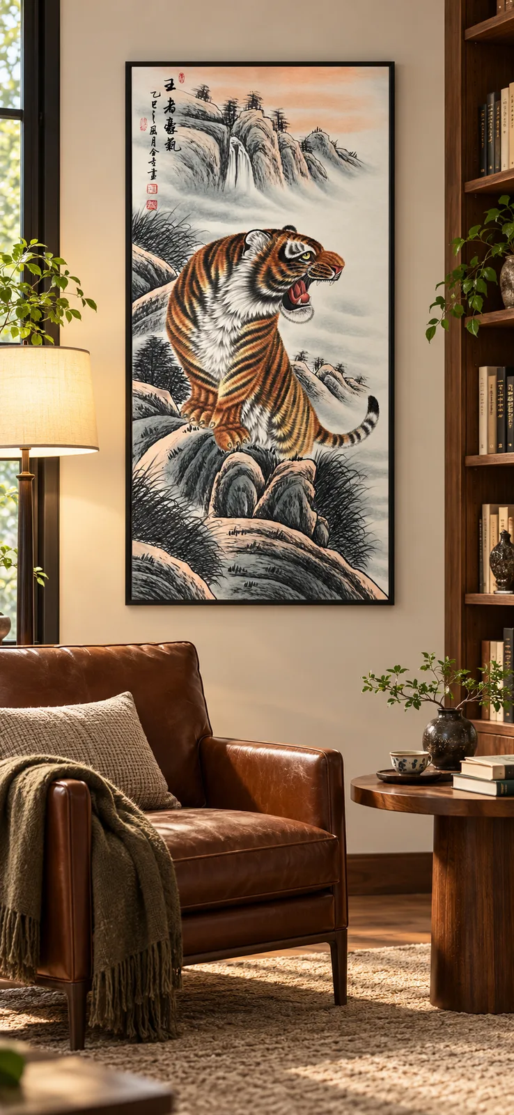 Royal Boldness | Tiger on the Mountain Path tiger painting view 5