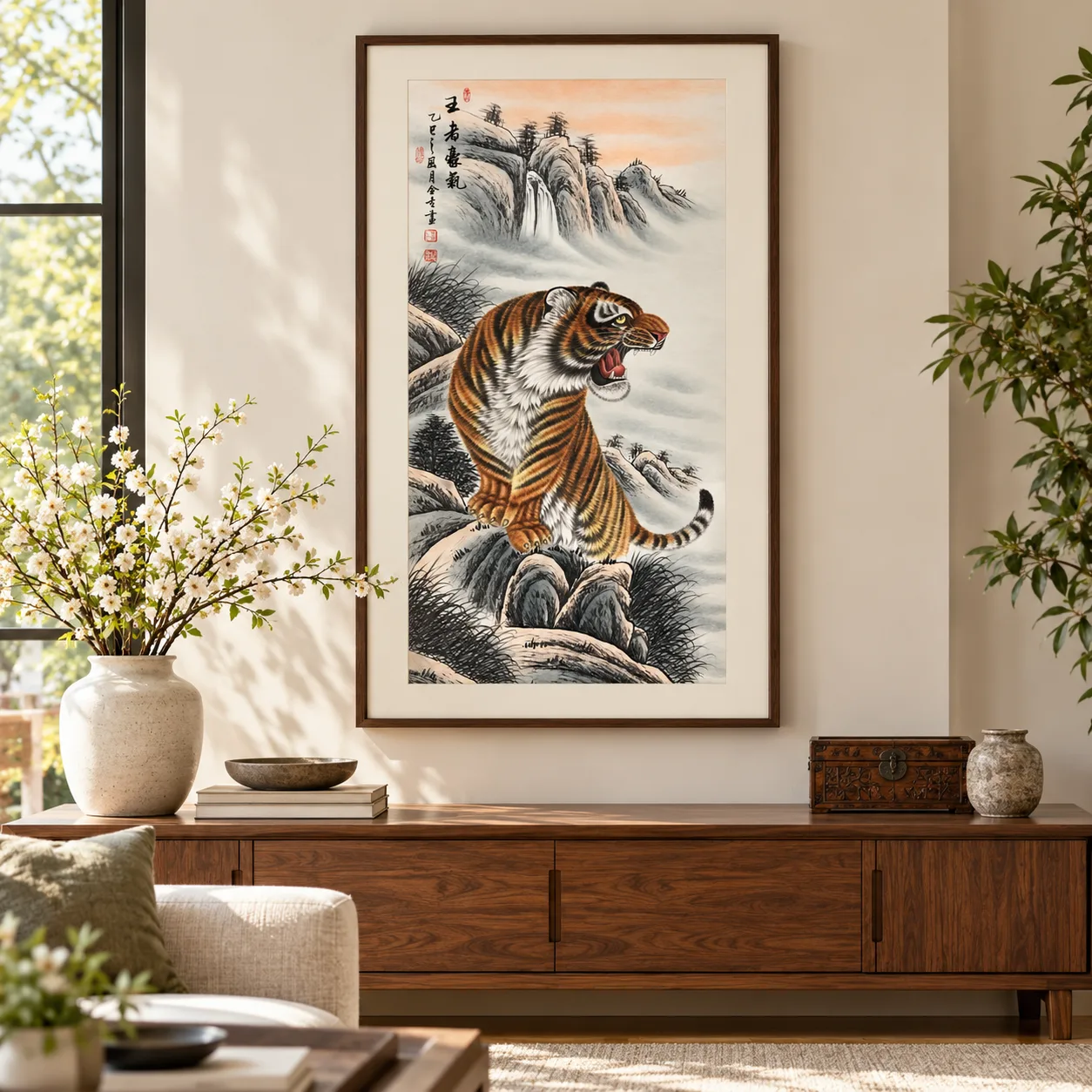 Royal Boldness | Tiger on the Mountain Path tiger painting view 10