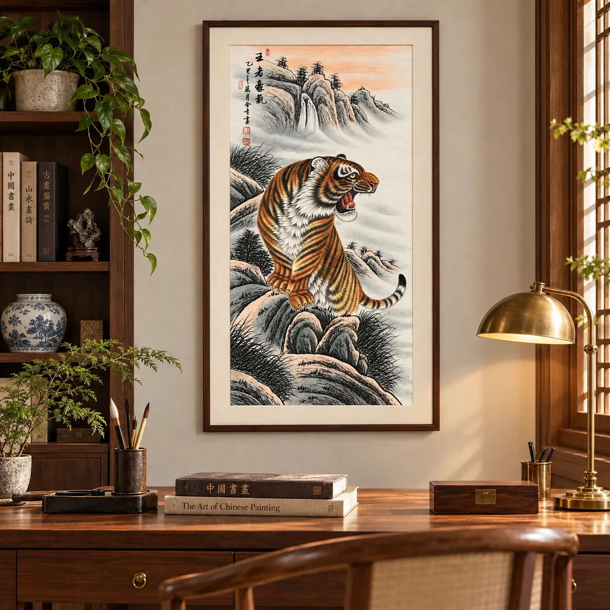 Royal Boldness | Tiger on the Mountain Path tiger painting view 12