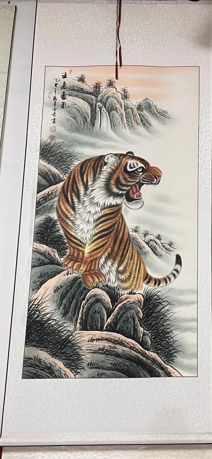 Royal Boldness | Tiger on the Mountain Path tiger painting view 2