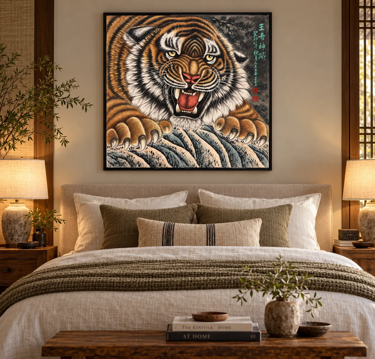 The King's Divine Might | Front-Facing Roaring Tiger tiger painting view 3