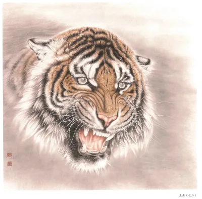 Roaring King Tiger | Majestic Chinese Tiger Art