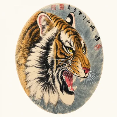 Heroic Roar | Chinese Tiger Head in Profile