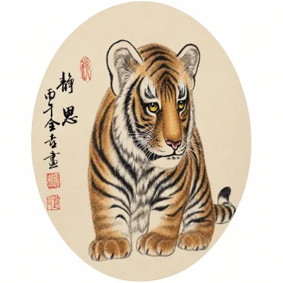 Quiet Thoughts | Chinese Tiger Cub in Repose