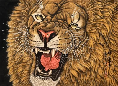 The Lion Awakens the East | Roaring Lion Head Painting