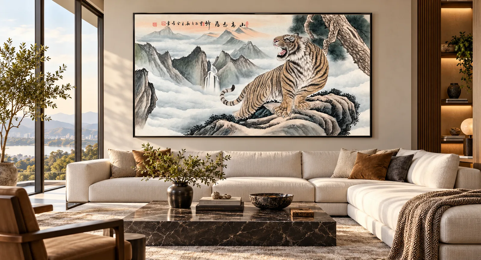 Tiger at the Summit | Chinese Mountain Painting tiger painting view 3