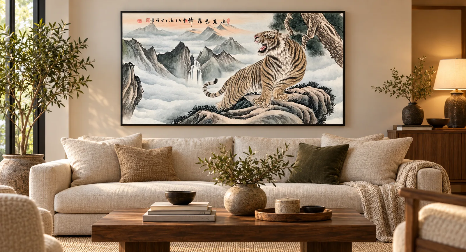 Tiger at the Summit | Chinese Mountain Painting tiger painting view 4