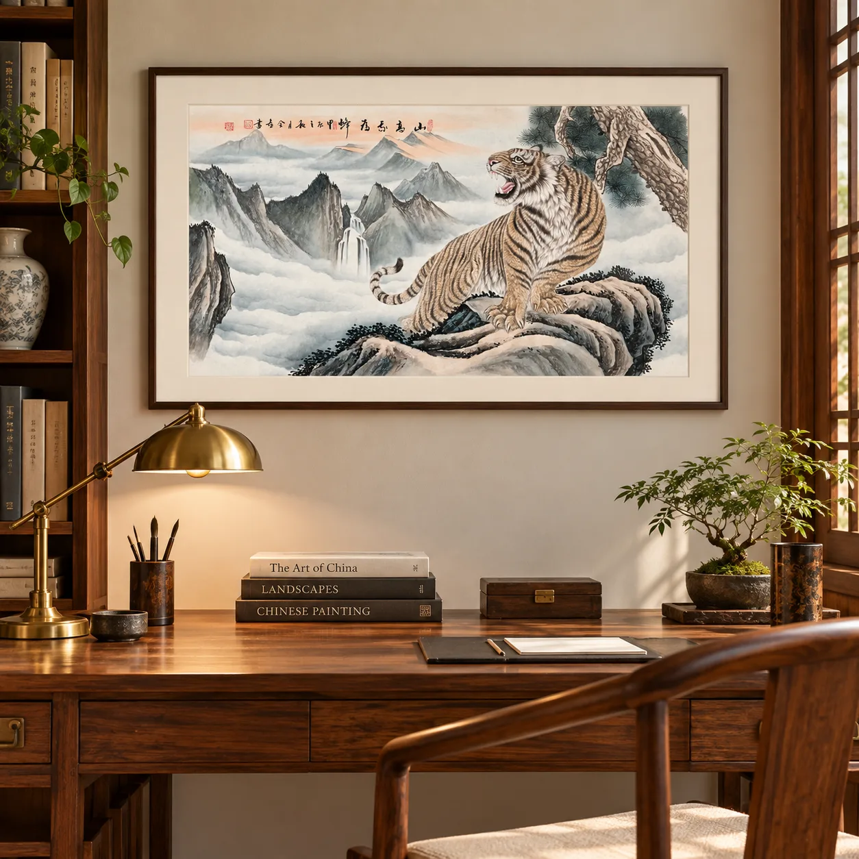 Tiger at the Summit | Chinese Mountain Painting tiger painting view 13