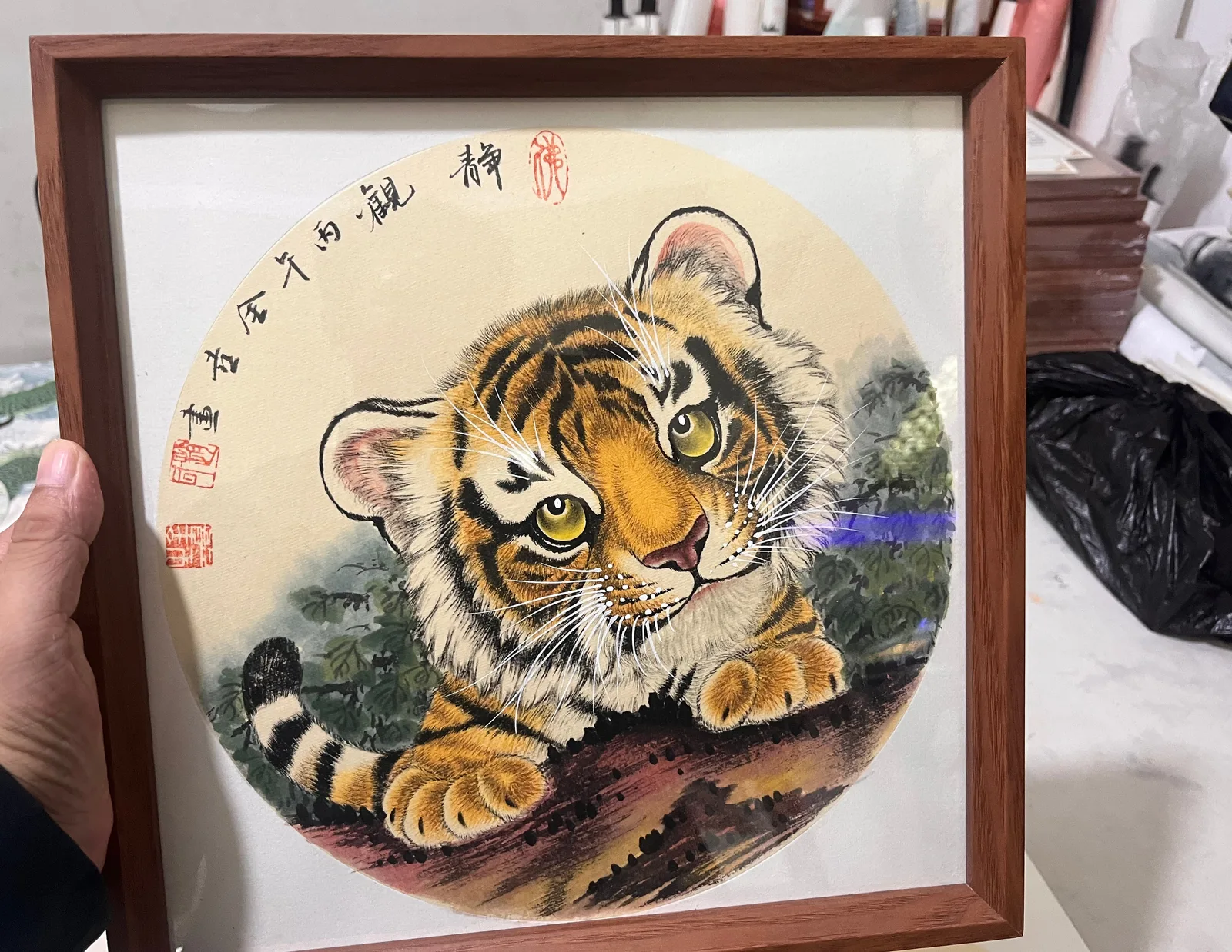 Tiger Cub of the Deep Mountains | Cute Chinese Painting tiger painting view 2
