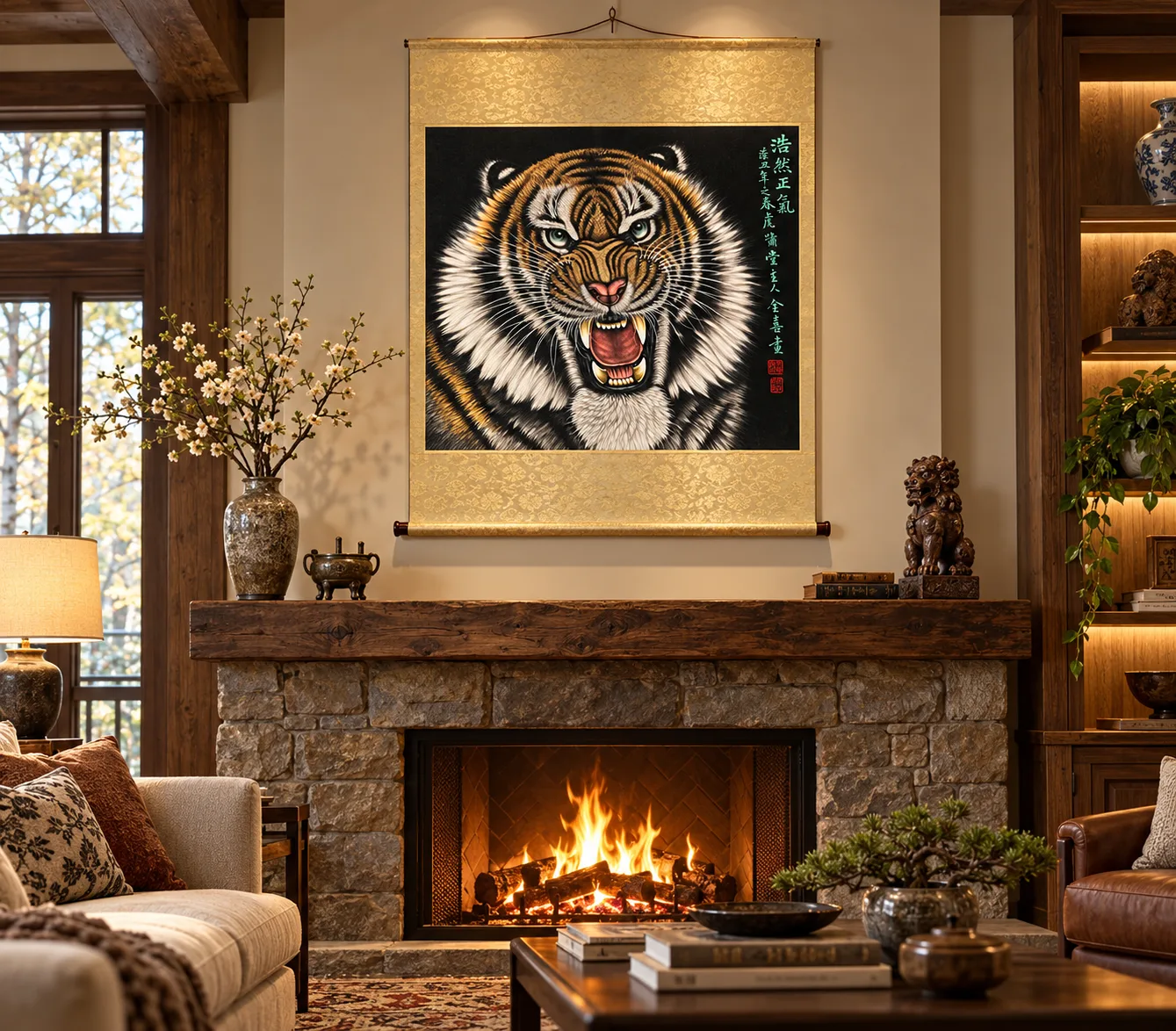 Tiger Head of Noble Spirit | Frontal Chinese Tiger Portrait tiger painting view 3