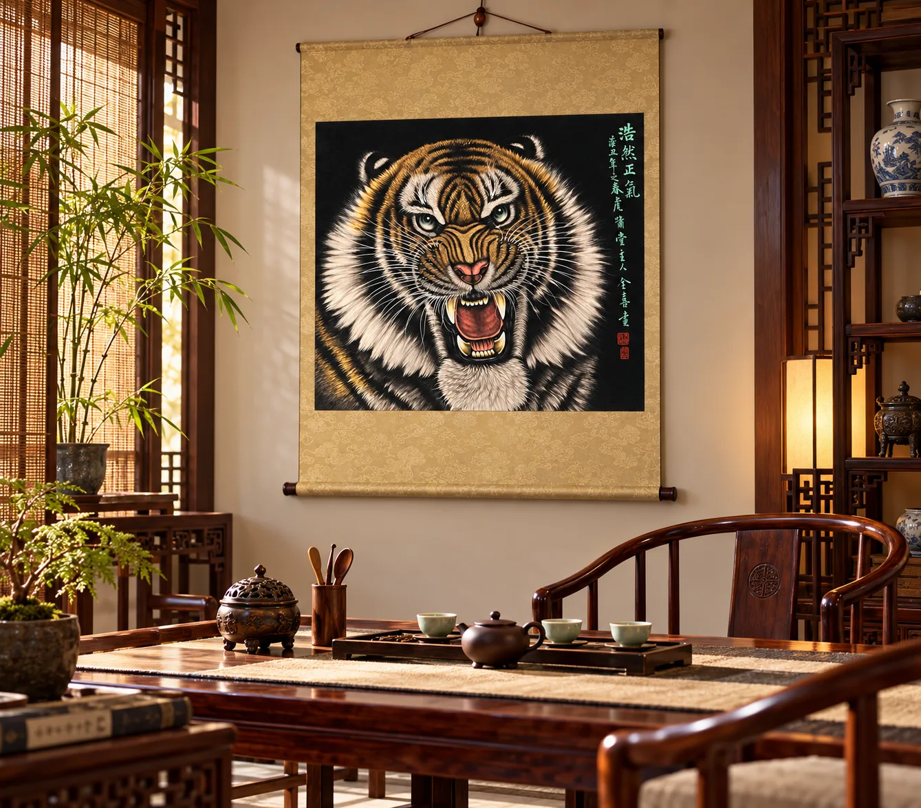 Tiger Head of Noble Spirit | Frontal Chinese Tiger Portrait tiger painting view 4