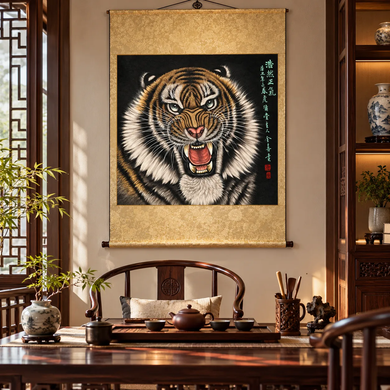 Tiger Head of Noble Spirit | Frontal Chinese Tiger Portrait tiger painting view 11