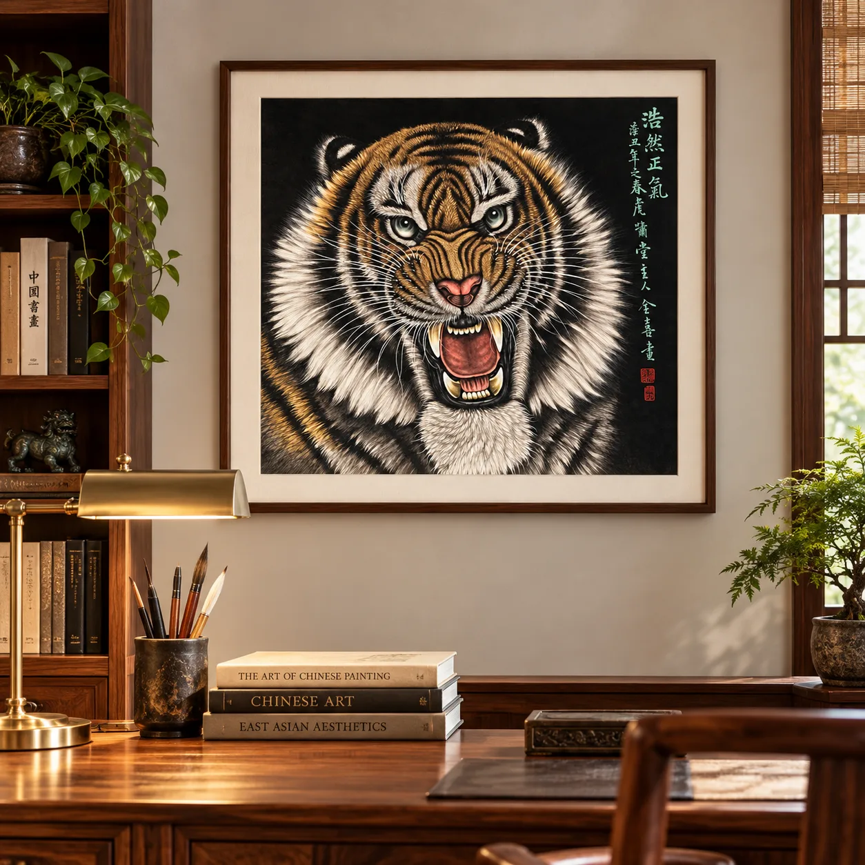 Tiger Head of Noble Spirit | Frontal Chinese Tiger Portrait tiger painting view 12