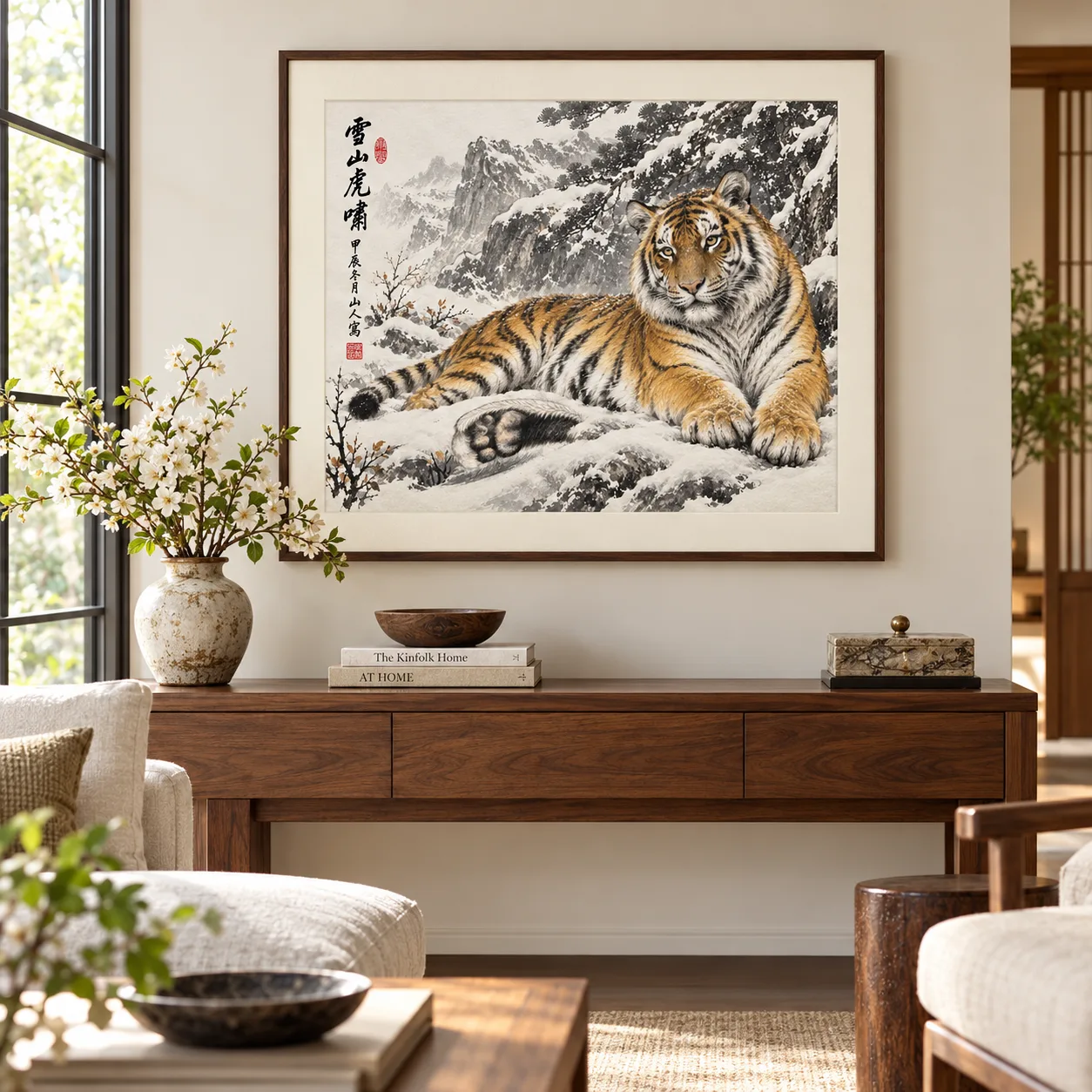Tiger Resting in Snow | Snow Mountain Tiger Painting tiger painting view 9