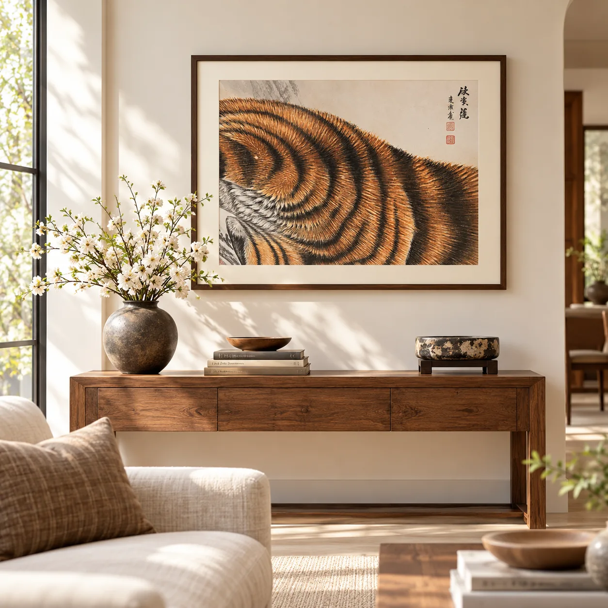 Tiger Stripes | Modern Minimalist Chinese Painting tiger painting view 6