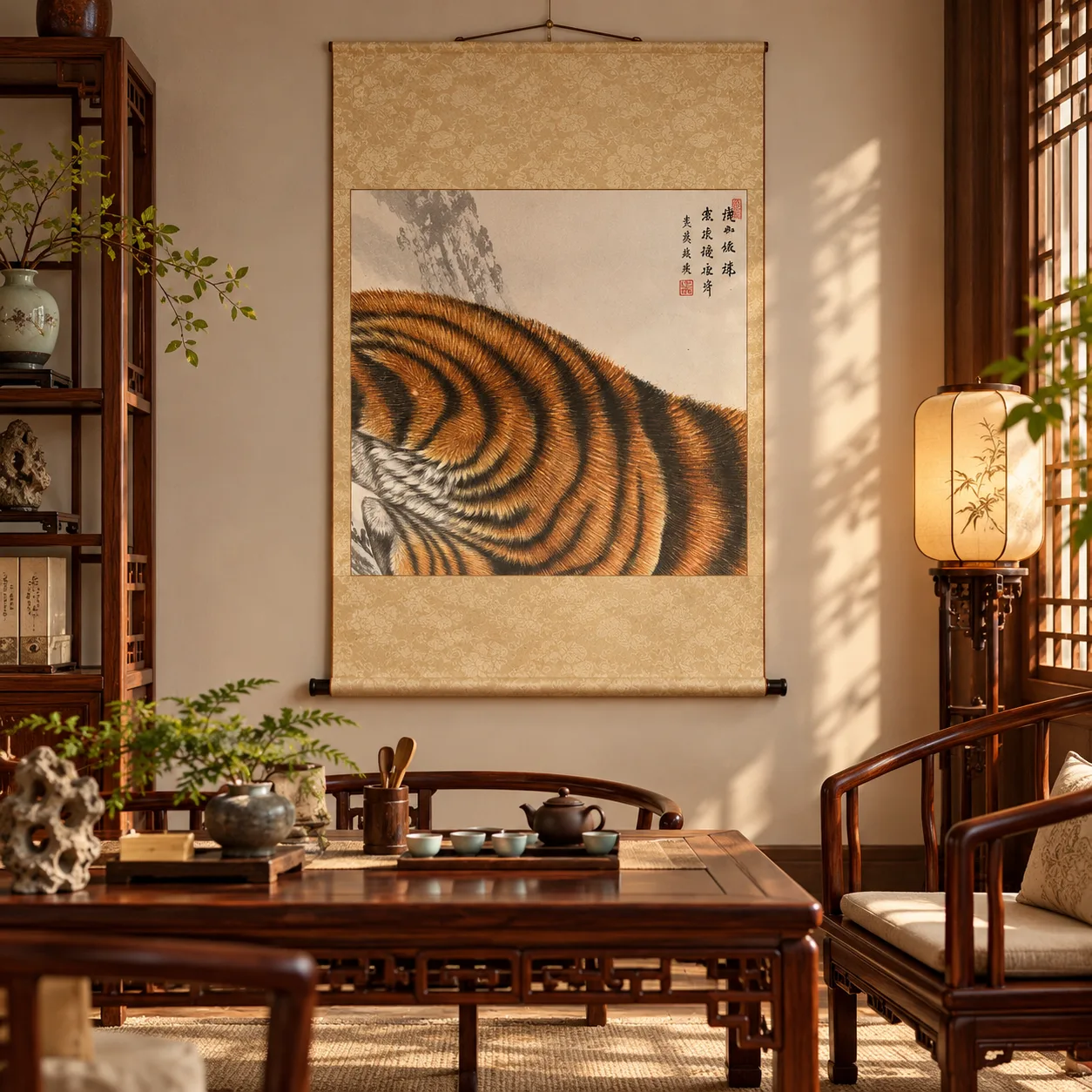Tiger Stripes | Modern Minimalist Chinese Painting tiger painting view 7