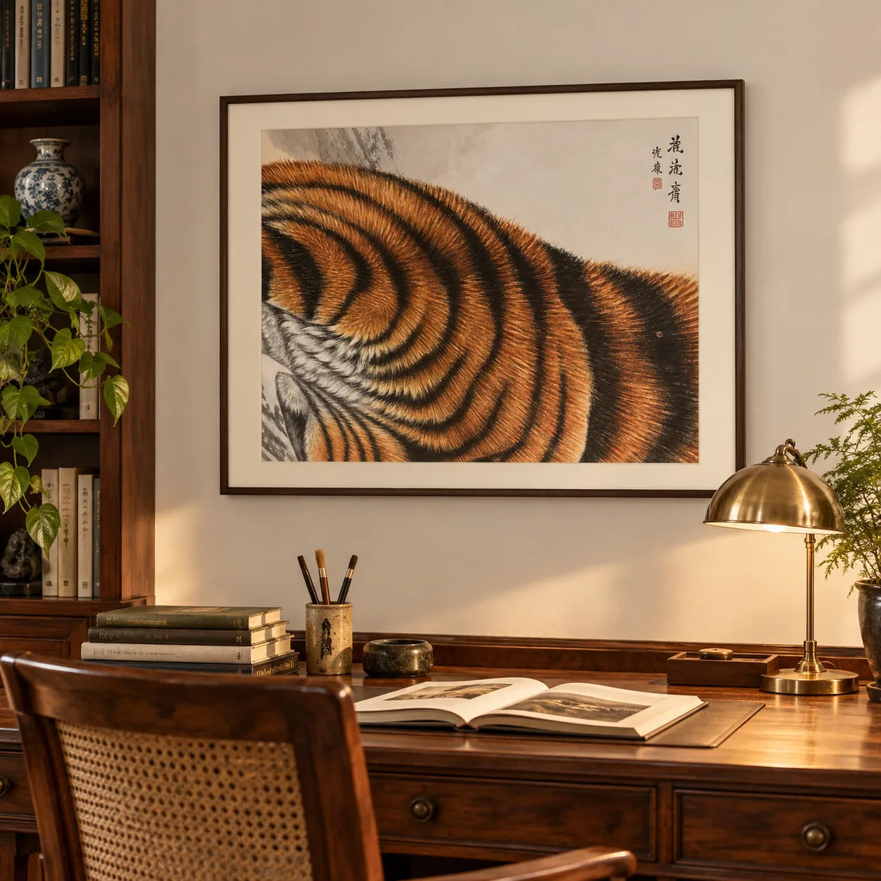 Tiger Stripes | Modern Minimalist Chinese Painting tiger painting view 8