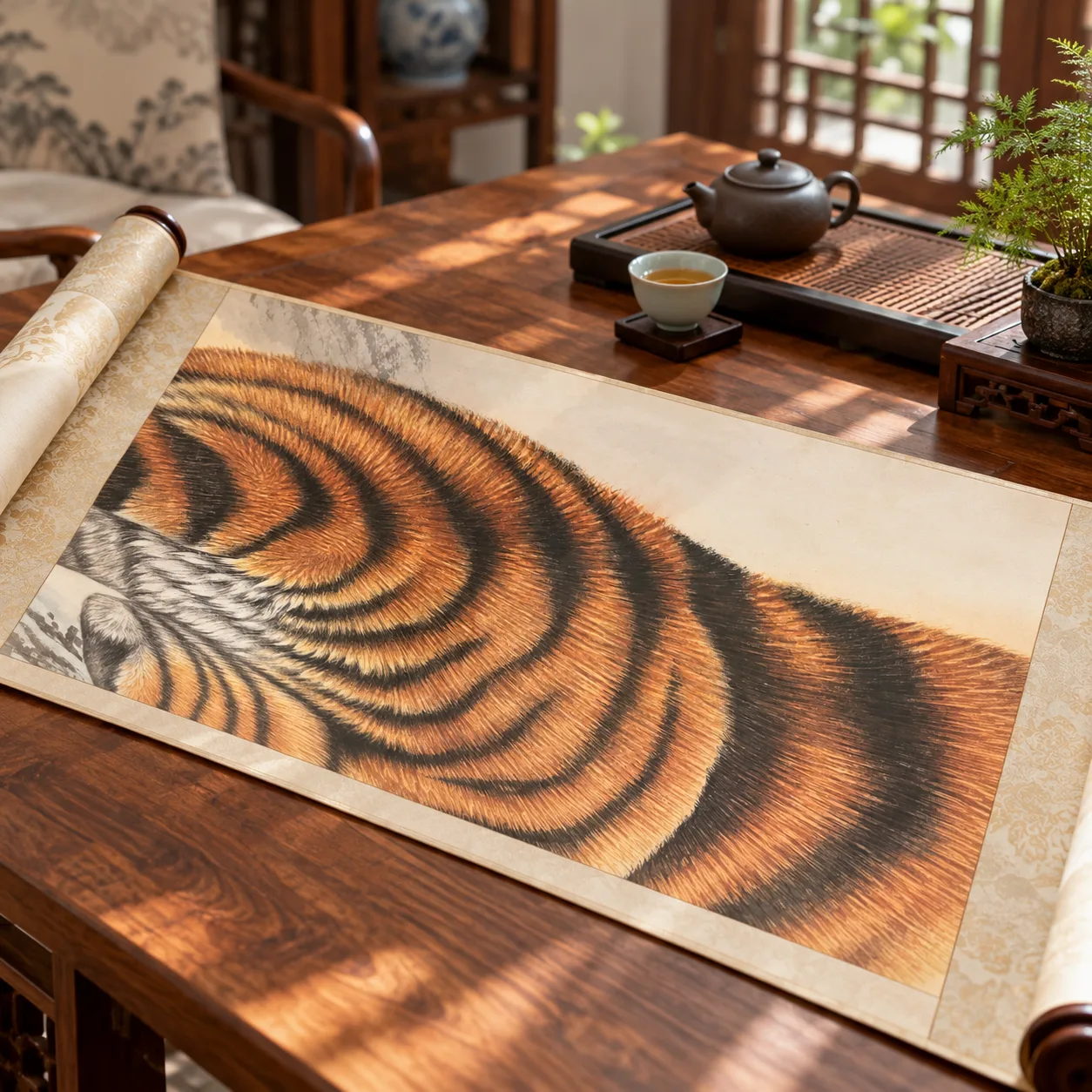 Tiger Stripes | Modern Minimalist Chinese Painting tiger painting view 2