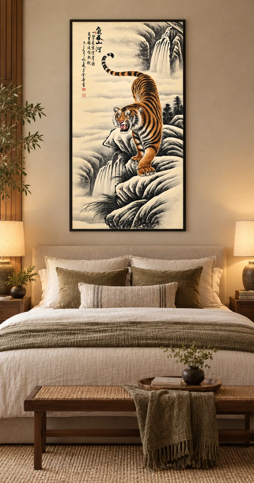 Tiger That Swallows the Rivers | Chinese Mountain Painting tiger painting view 3