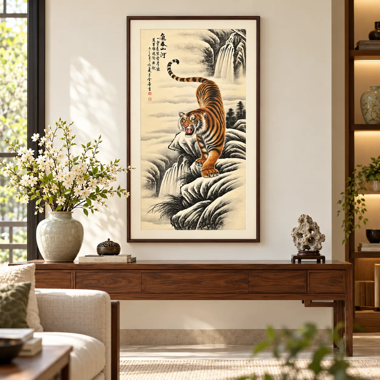Tiger That Swallows the Rivers | Chinese Mountain Painting tiger painting view 10