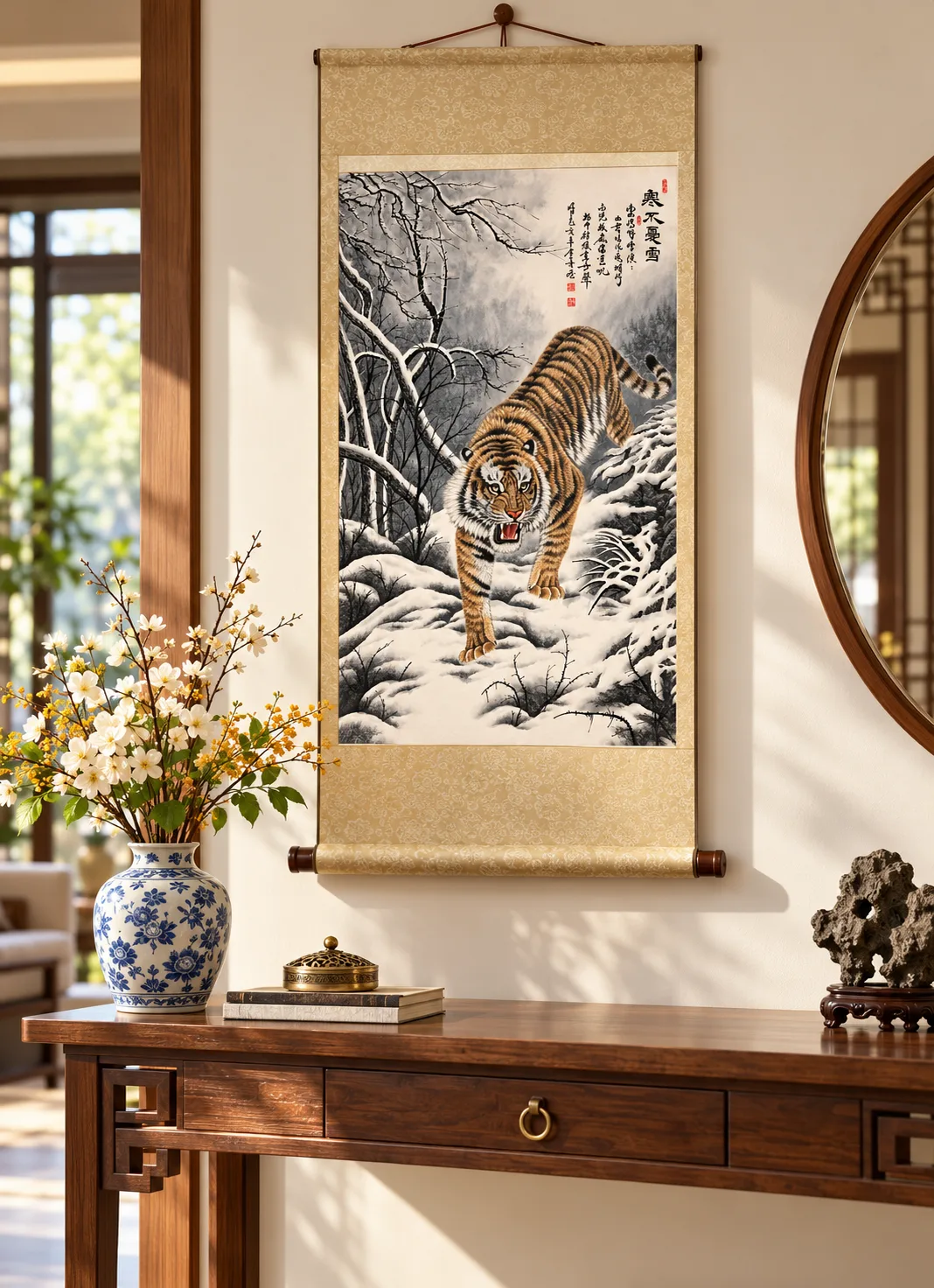 Tiger Unafraid of Snow | Chinese Winter Painting tiger painting view 3