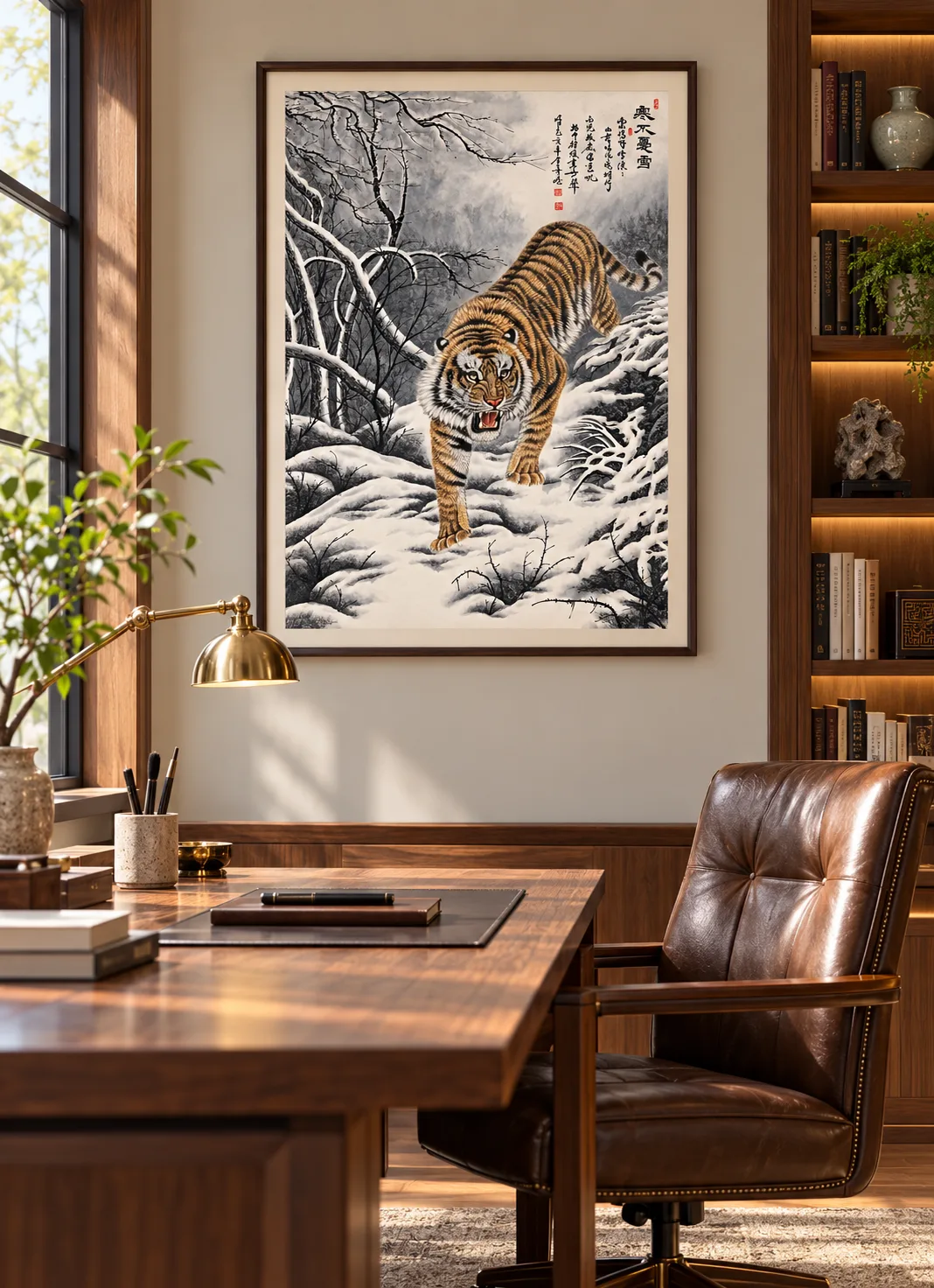 Tiger Unafraid of Snow | Chinese Winter Painting tiger painting view 5