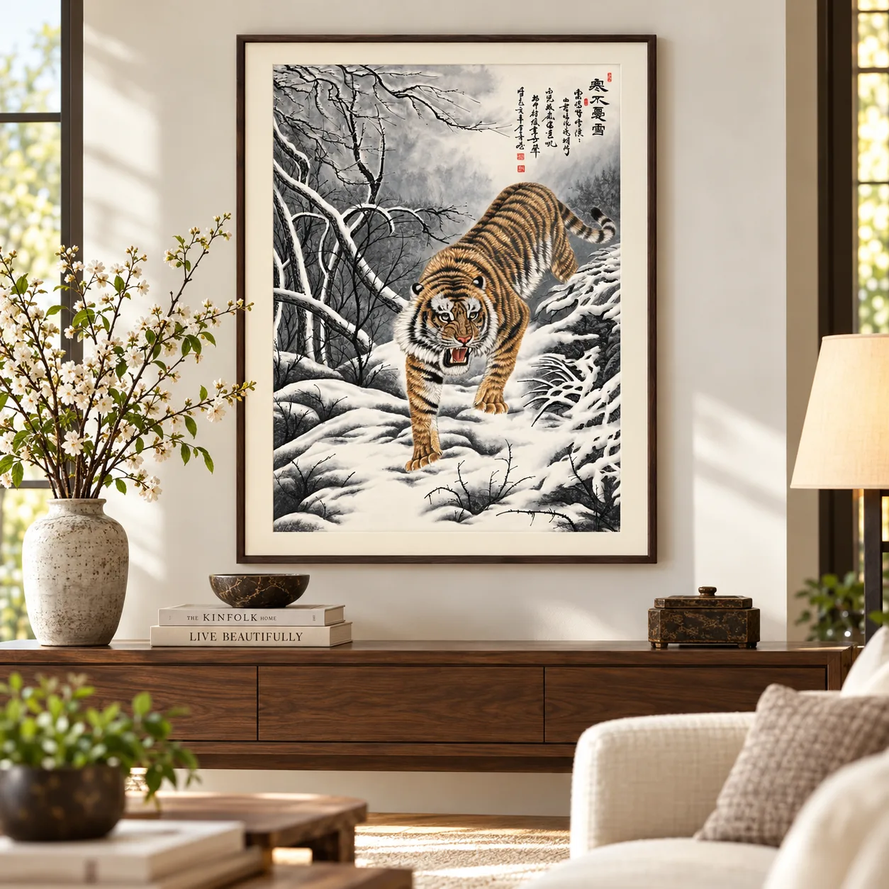 Tiger Unafraid of Snow | Chinese Winter Painting tiger painting view 11