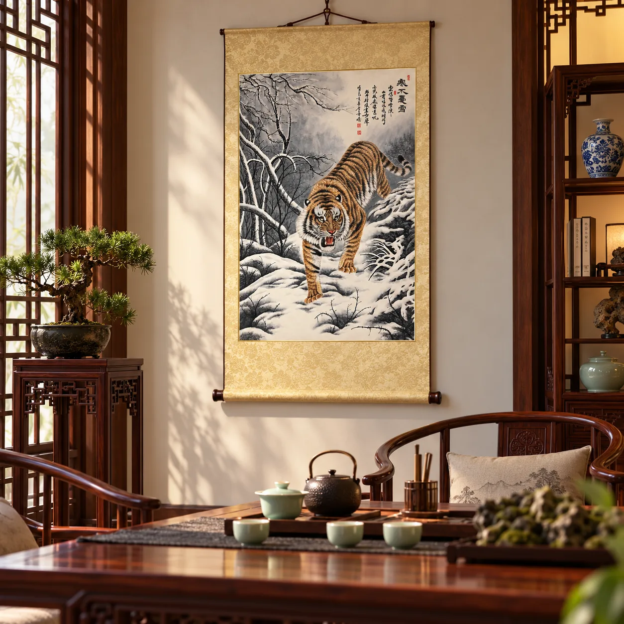 Tiger Unafraid of Snow | Chinese Winter Painting tiger painting view 12