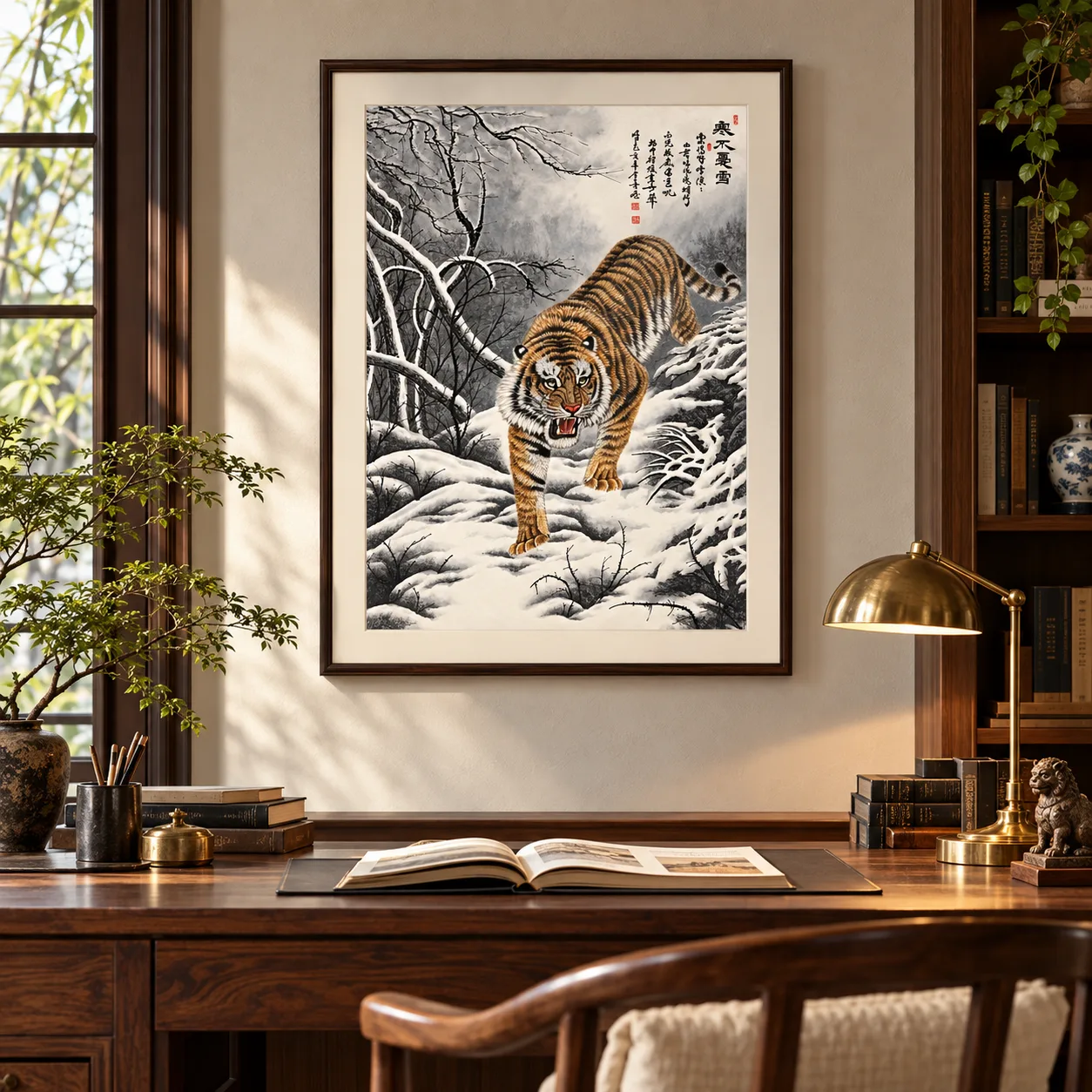 Tiger Unafraid of Snow | Chinese Winter Painting tiger painting view 13