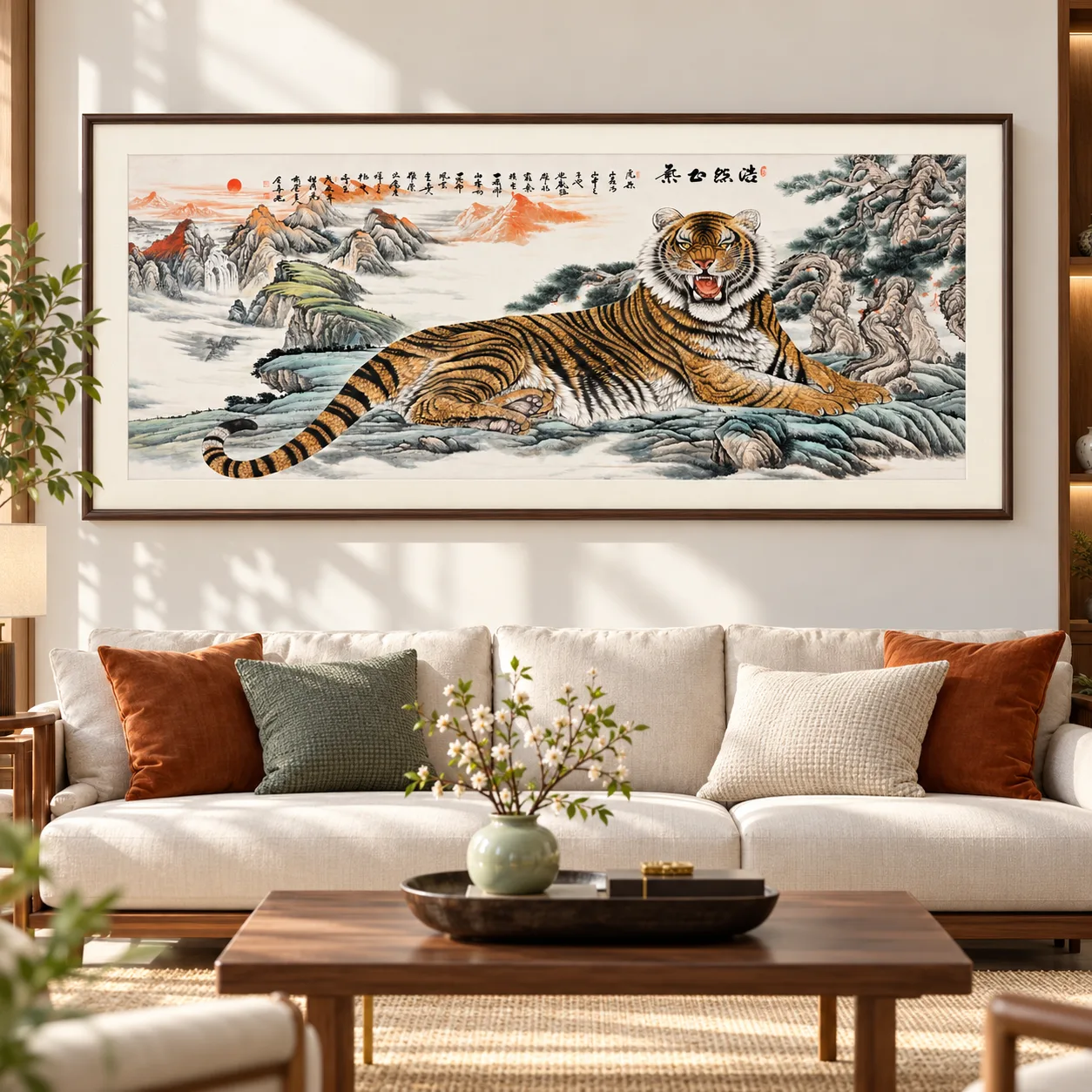 Vast Righteous Spirit | Chinese Tiger Landscape Scroll tiger painting view 13